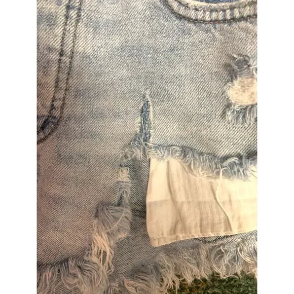 We the Free 2PR Loving Good Vibrations‎ Distressed Denim Shorts sz 26 - Picture 8 of 11